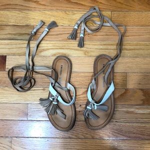 Leather Tassel Gladiator Sandals